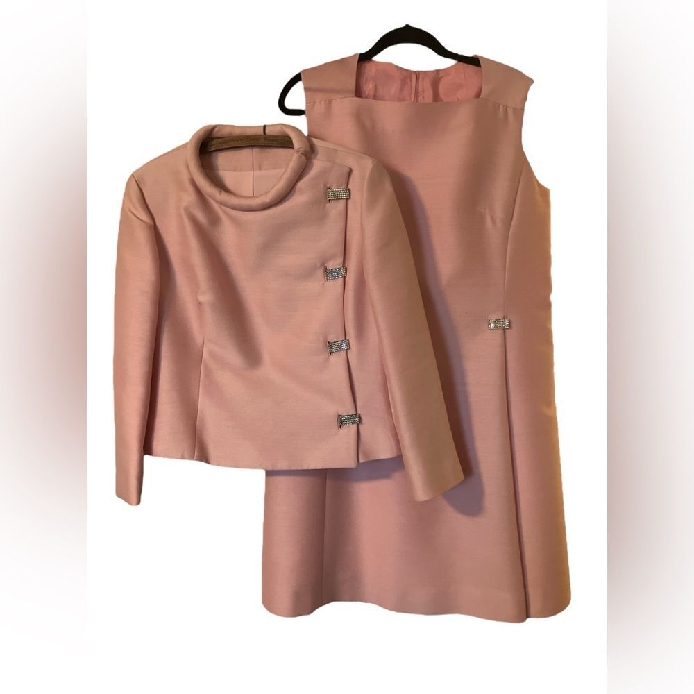 Elegant Blush Pink Two-Piece Dress Set